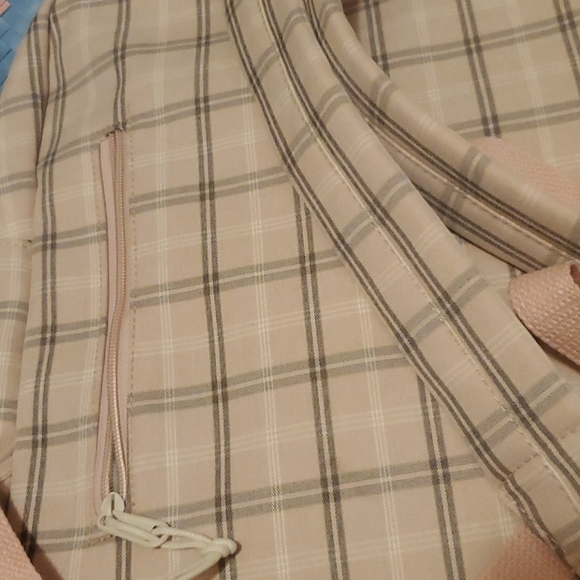 Ash pink /plaid large and roomy backpack with pal - Picture 9 of 11